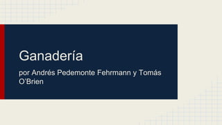 Ganadería
por Andrés Pedemonte Fehrmann y Tomás
O’Brien
 