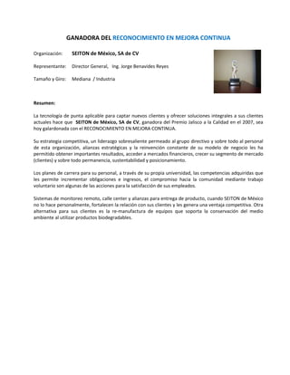 Ganadoras pjc 2010 resumen