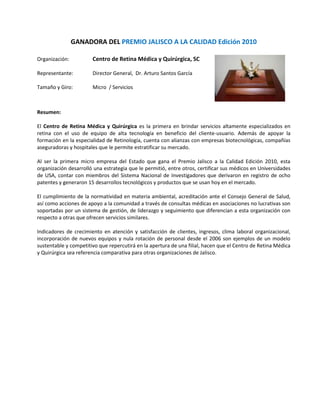 Ganadoras pjc 2010 resumen