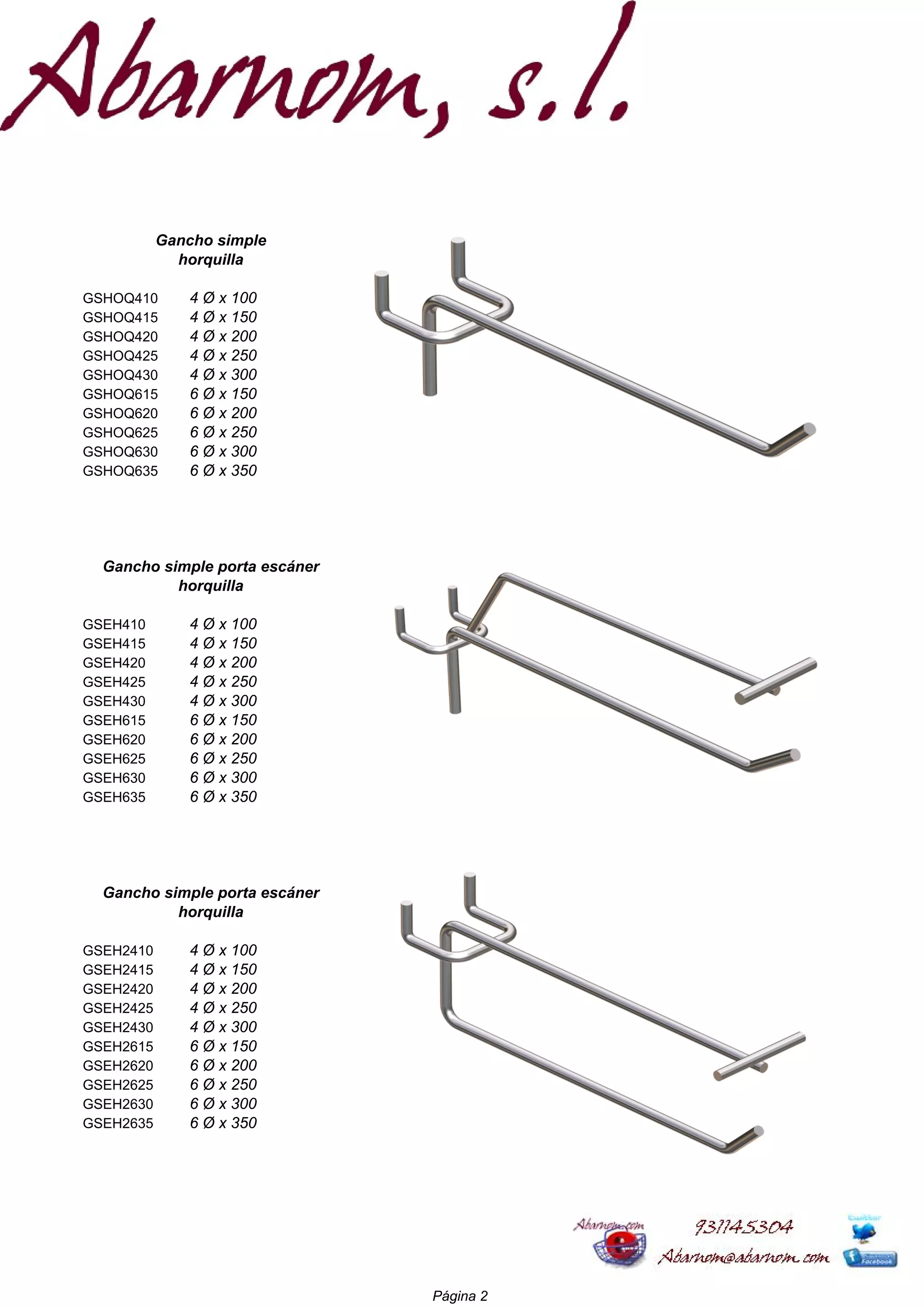 Ganchos Expositores Metálicos | PDF