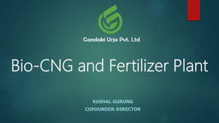Bio-CNG and Fertilizer Plant
KUSHAL GURUNG
COFOUNDER-DIRECTOR
 