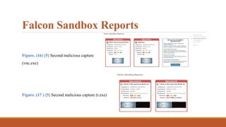 Falcon Sandbox Reports
Figure. (16) [5] Second malicious capture
(vnc.exe)
Figure. (17 ) [5] Second malicious capture (t.exe)
 