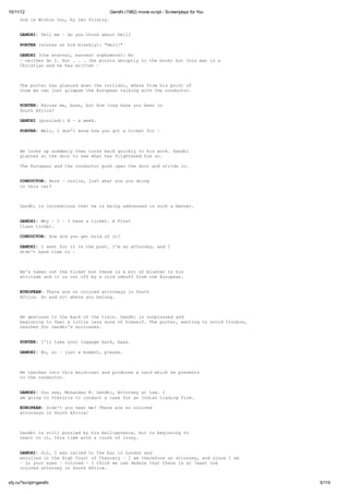 Gandhi (1982) movie script screenplays for you | PDF