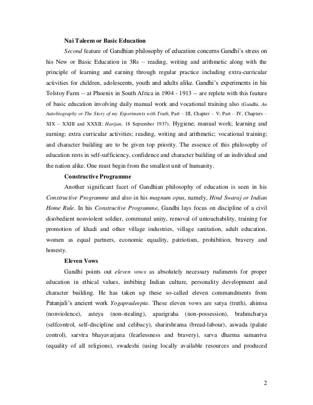 gandhian philosophy on education gandhian philosophy on education