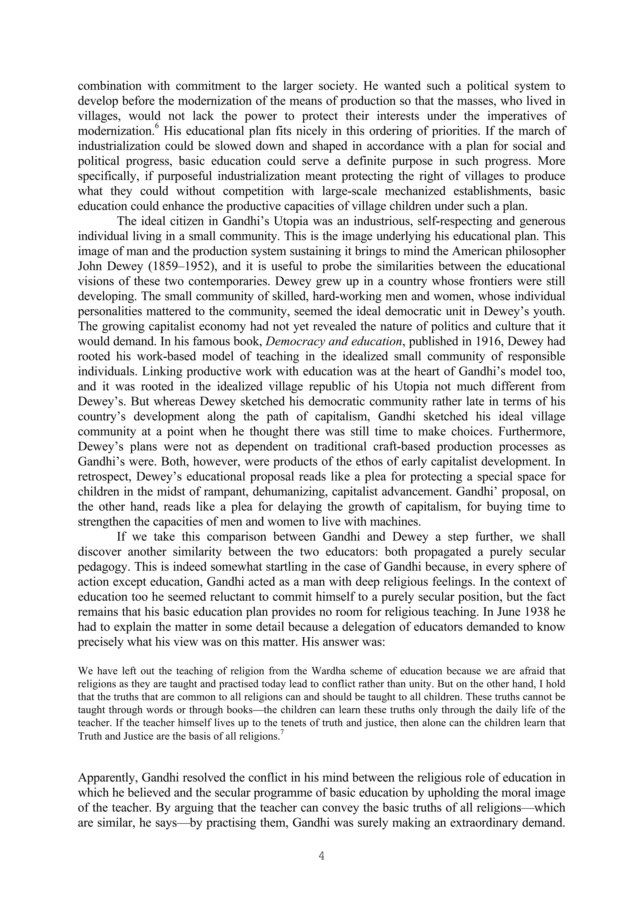 Gandhi on basics of education | PDF