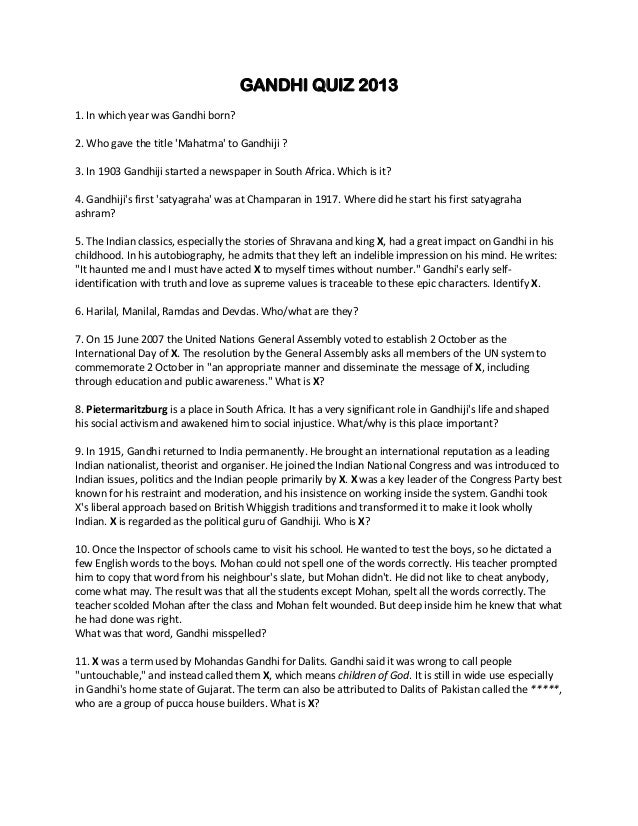 Gandhi quiz