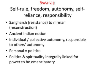 Gandhi Lives! Perspectives on Satyagraha, Swaraj & Self-reliance | PPTX