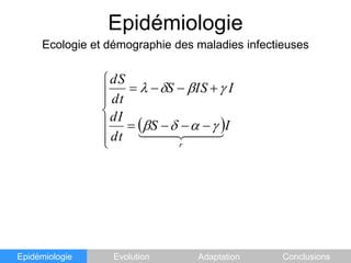 EpidémiologieEcologie et démographie des maladies infectieusesEpidémiologieEvolutionAdaptationConclusions
