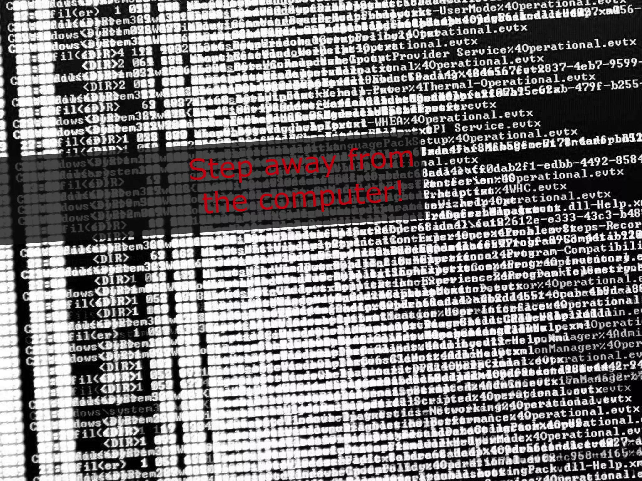 Now we’re going to talk about several activities that can happen away from the computer.
It’s great to focus on the principleswithout the stress of the tool.
I always try to have at least 1 computer-less activity in my sessions (but often end up with
more).
 