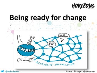 @helenbevan
Being ready for change
Source of image: @voinonen
:
 
