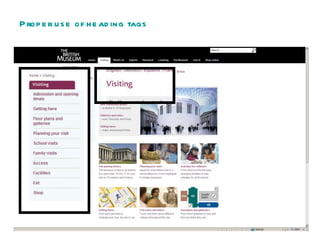 Proper use of heading tags 