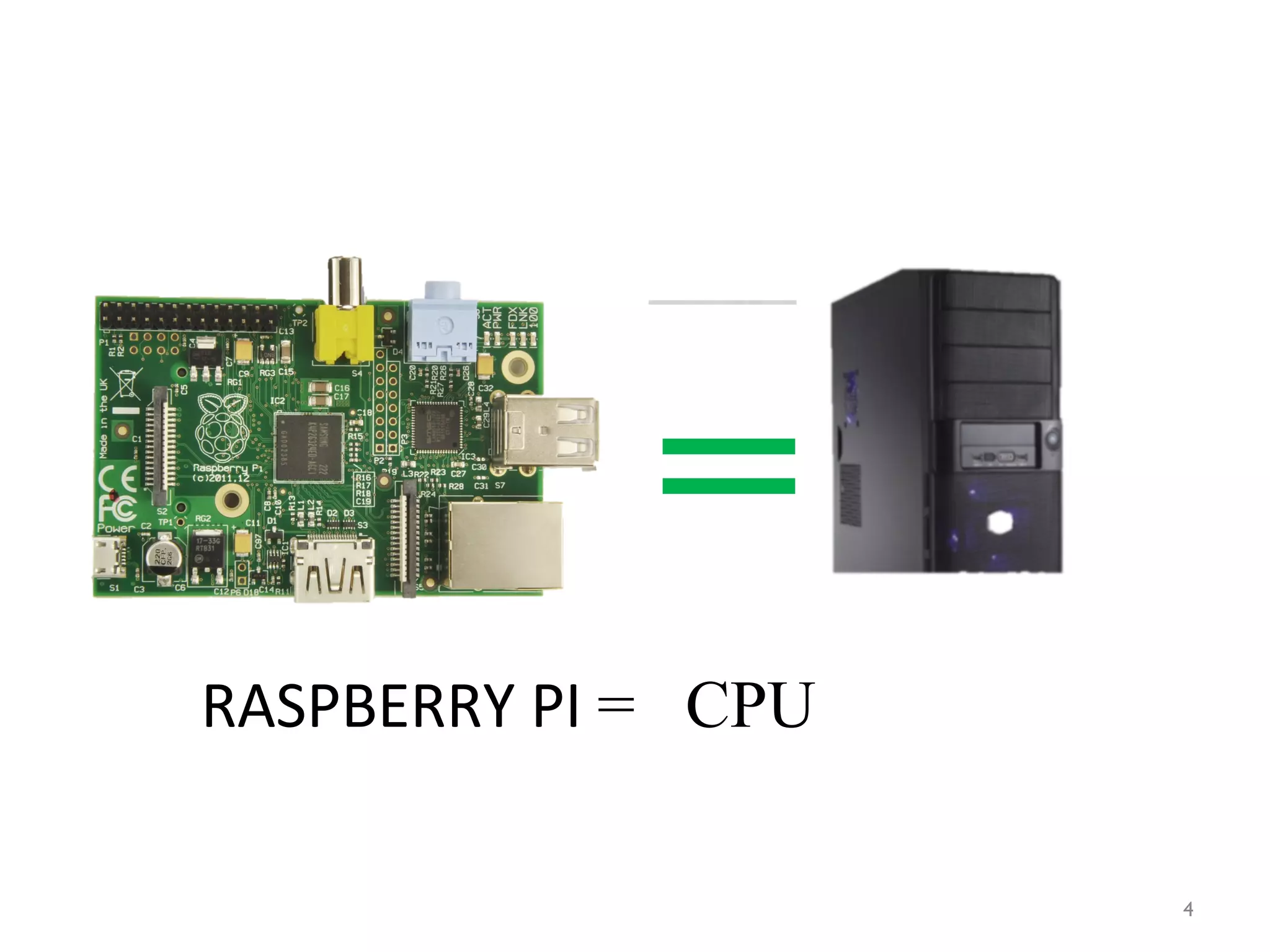 =
RASPBERRY PI = CPU
4
 