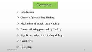 Protein Drug Binding | PPTX