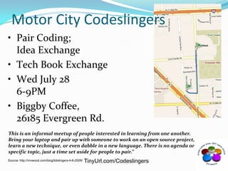Motor City CodeslingersPair Coding;Idea Exchange