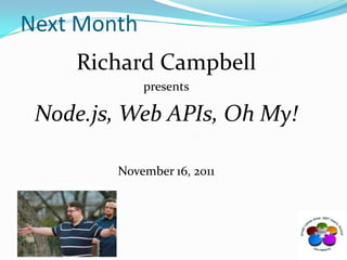 Wed Oct 12, 12-1PM(2nd Wed of each month)