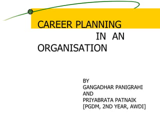 CAREER PLANNING  IN  AN ORGANISATION BY GANGADHAR PANIGRAHI AND PRIYABRATA PATNAIK [PGDM, 2ND YEAR, AWDI] 