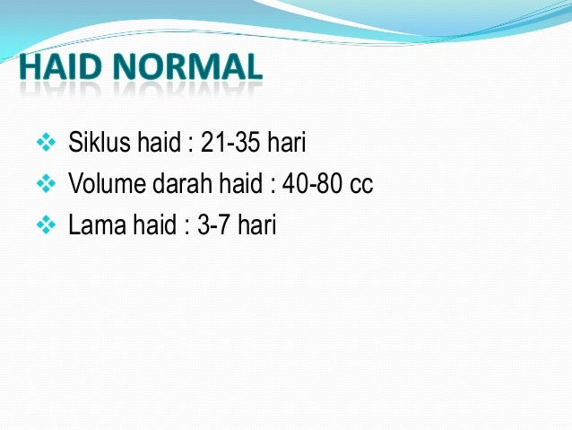 Gangguan haid Reproduksi