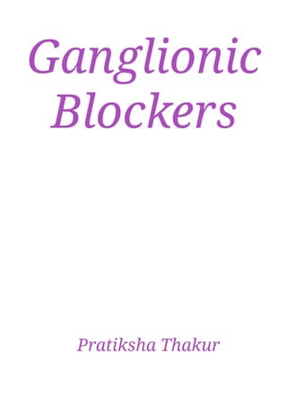 Ganglionic Blockers 