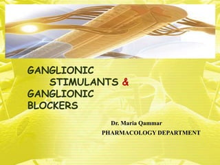 GANGLIONIC
STIMULANTS &
GANGLIONIC
BLOCKERS
Dr. Maria Qammar
PHARMACOLOGY DEPARTMENT
 