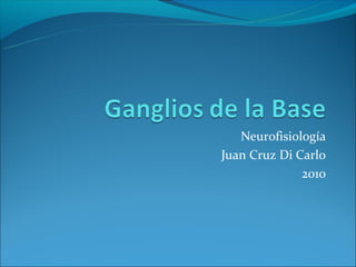 Neurofisiología
Juan Cruz Di Carlo
              2010
 