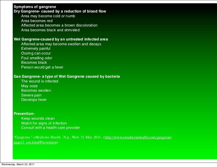 Gangrene symptoms