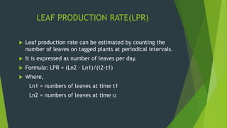 Nalp Production Rates Growth and developmental analysis indices in crop production | PPTX