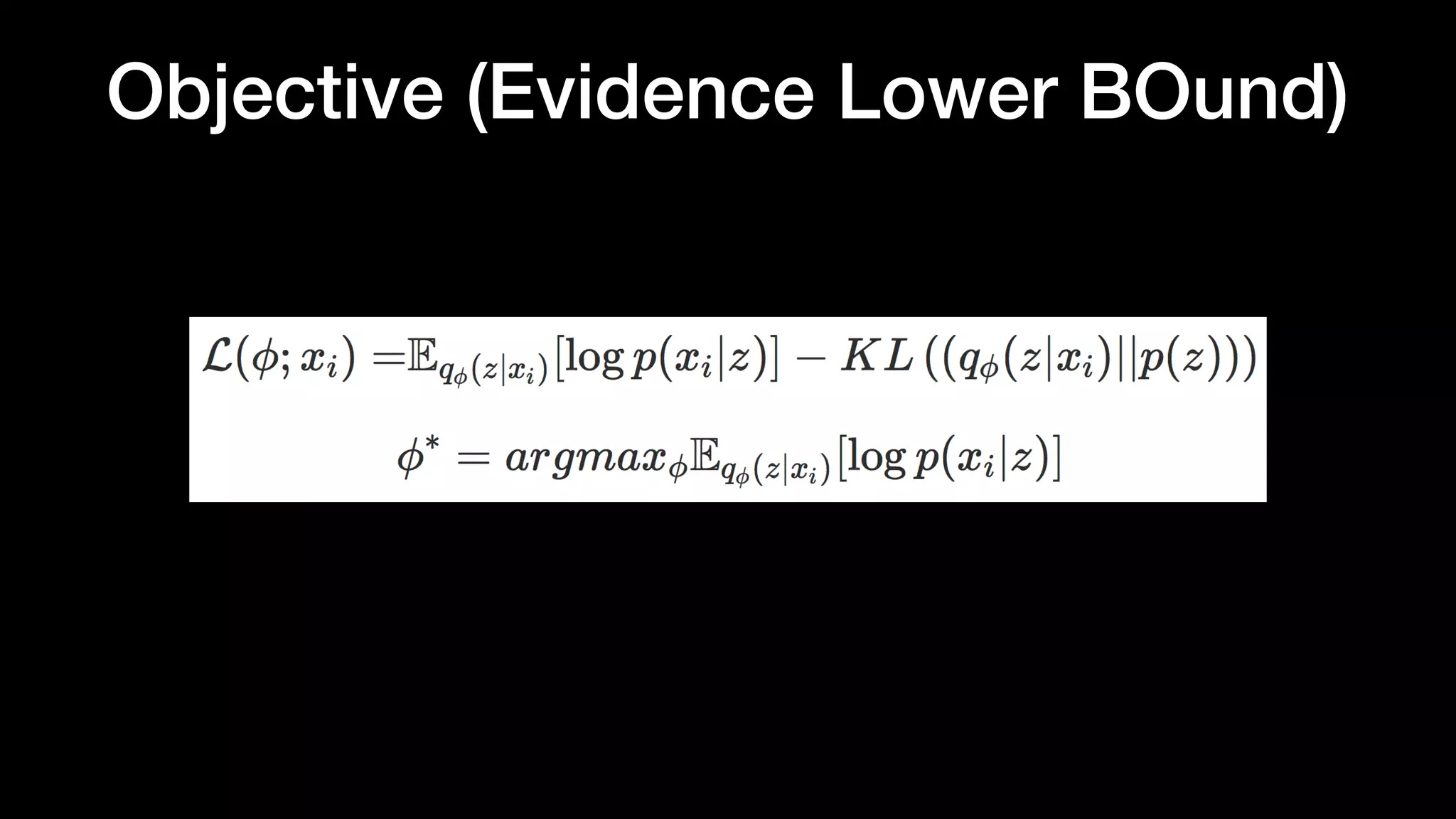 Objective (Evidence Lower BOund)
 