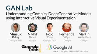 GAN Lab
Understanding Complex Deep Generative Models
using Interactive Visual Experimentation
Georgia Tech Google
Minsuk
K...