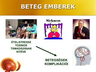 BETEG EMBEREK




ÉTEL/STRESSZ
  TOXINOK
TÁMADÁSÁNAK
   KITÉVE


               BETEGSÉGEK
               KOMPLIKÁCIÓI
 