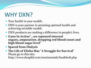 Why DXN?The first MLM company to launch the ONE WORLD, ONE MARKET