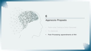 Approccio Proposto
• Patch-wise Training e Patch-Ganomaly
• TL-Ganomaly
• Post-Processing: apprendimento di filtri
 