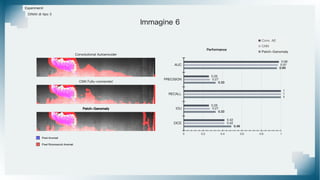 Esperimenti
Difetti di tipo 3
Immagine 6
Convolutional Autoencoder
CNN Fully-connected
Patch-Ganomaly
Pixel Riconosciuti Anomali
Pixel Anomali
 