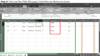 Step 4: User can See Only Divyang’s Activities are shown on screen
 