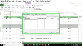 Step 2: User left click on “Resources” in “Task information”
 