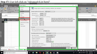 Step 17: User left click on "Advanced (List Item)"
 