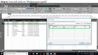 Step 6: User left click on "Predecessors (grid)"
 
