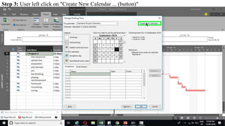 Step 3: User left click on "Create New Calendar ... (button)"
 