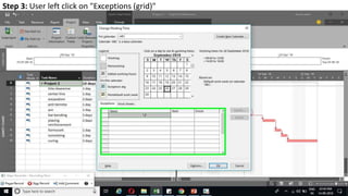 Step 3: User left click on "Exceptions (grid)"
 