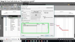 Step 3: User left click on "Exceptions (grid)"
 