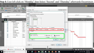 Step 4: User left click on “Monthly” than Select “Second” and “Thursday” afterwards Occurrences
 