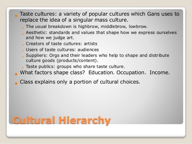 herbert gans Standards and definitions of low culture in his book popular culture and high culture, herbert j gans gives a definition of how to identify and create low culture. herbert gans Standards and definitions of low culture in his book popular culture and high culture, herbert j gans gives a definition of how to identify and create low culture.