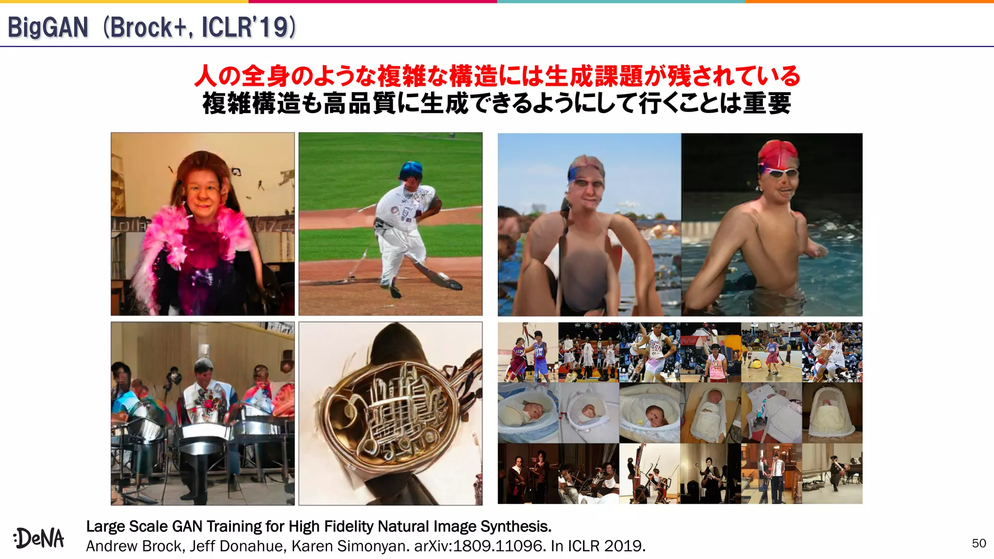 50
Large Scale GAN Training for High Fidelity Natural Image Synthesis.
Andrew Brock, Jeff Donahue, Karen Simonyan. arXiv:1809.11096. In ICLR 2019.
 