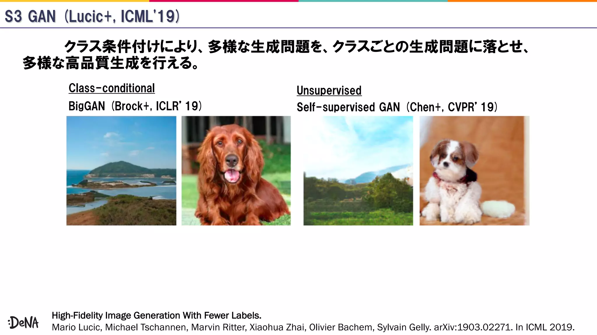 High-Fidelity Image Generation With Fewer Labels.
Mario Lucic, Michael Tschannen, Marvin Ritter, Xiaohua Zhai, Olivier Bachem, Sylvain Gelly. arXiv:1903.02271. In ICML 2019.
 