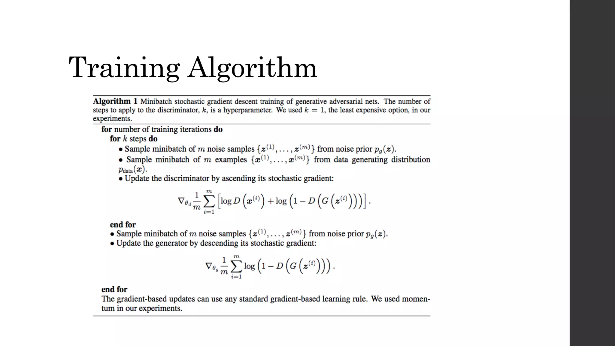 Training Algorithm
 