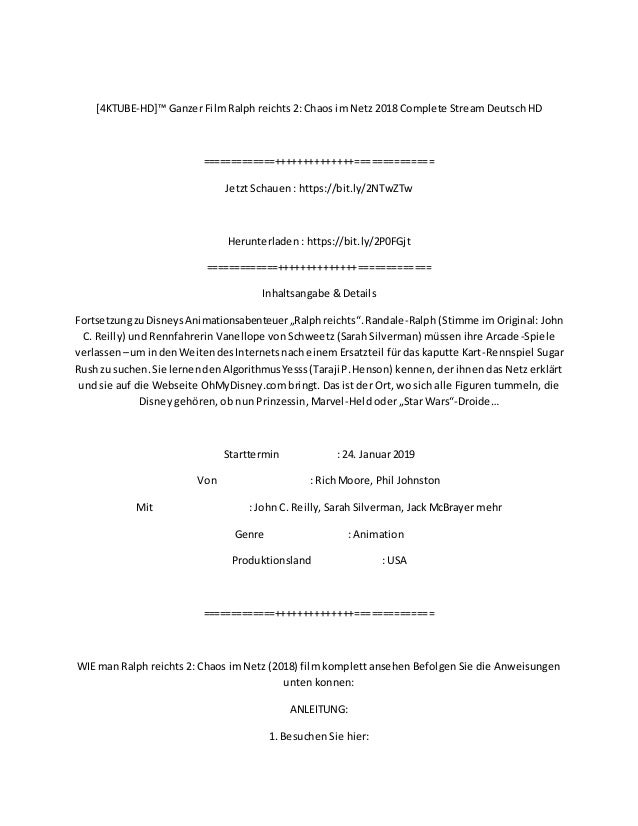 Ralph Reichts Ganzer Film Deutsch