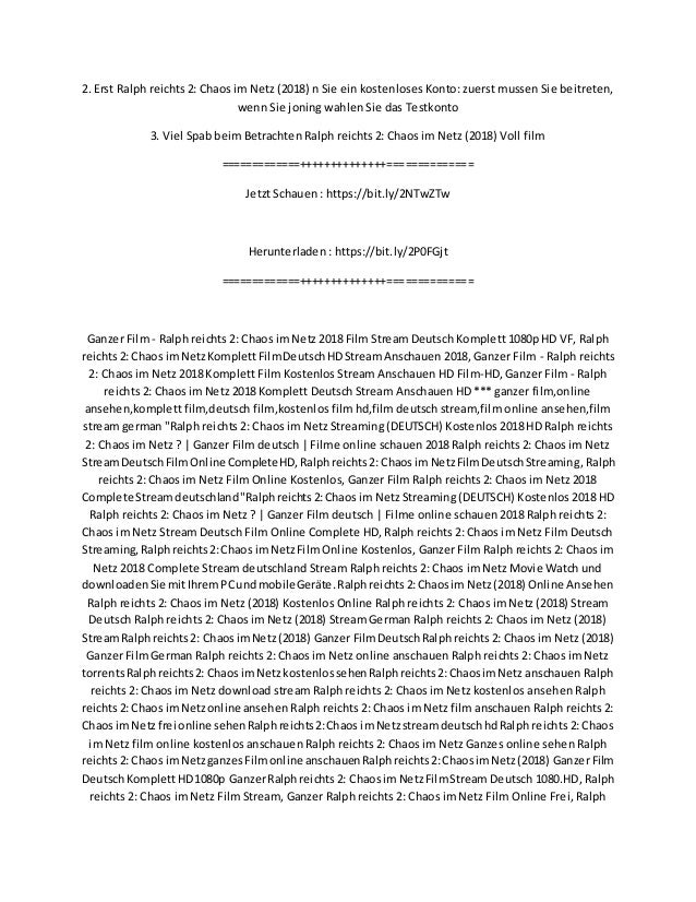 Ralph Reichts Ganzer Film Deutsch