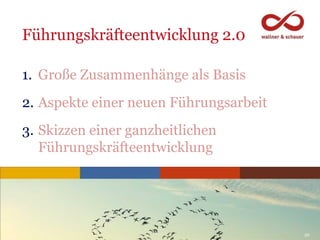 www.trainthe8.com 39
1. Große Zusammenhänge als Basis
2. Aspekte einer neuen Führungsarbeit
3. Skizzen einer ganzheitliche...