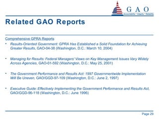 GAO GPRA Modernization Act Overview | PPT