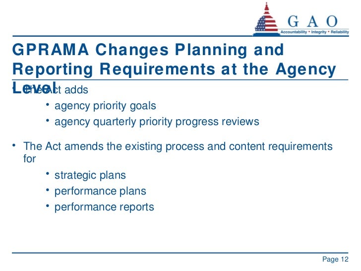 GAO GPRA Modernization Act Overview