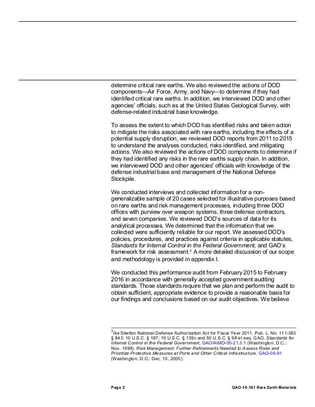 gao report dod rare